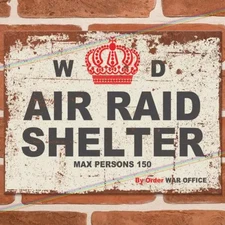 AIR RAID SHELTER Shed Vintage Garage Tin Metal Signs Home Décor 8x12 