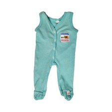 Vintage Disney Winnie the Pooh Teal Sleeveless Footie Sleeper 3-6 Months Snap Up