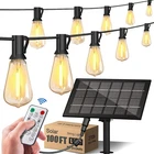 50-100 FT Solar String Lights ST38 LED Bulbs Outdoor Backyard Waterproof Decor