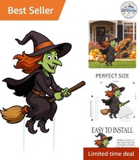 Large Flying Witch Halloween Yard Sign Outdoor Lawn Decoration