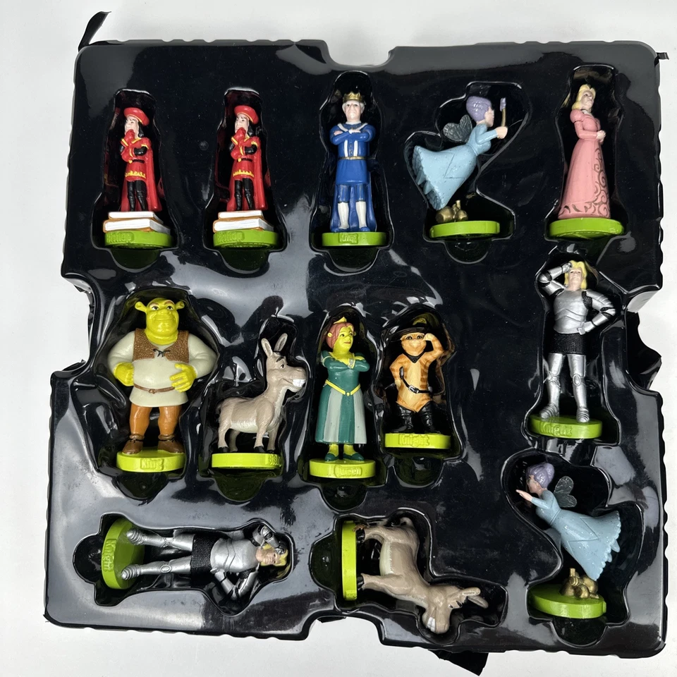 Juego de ajedrez Shrek las 32 piezas pintadas a mano con caja sin tablero Foto 2 de 3