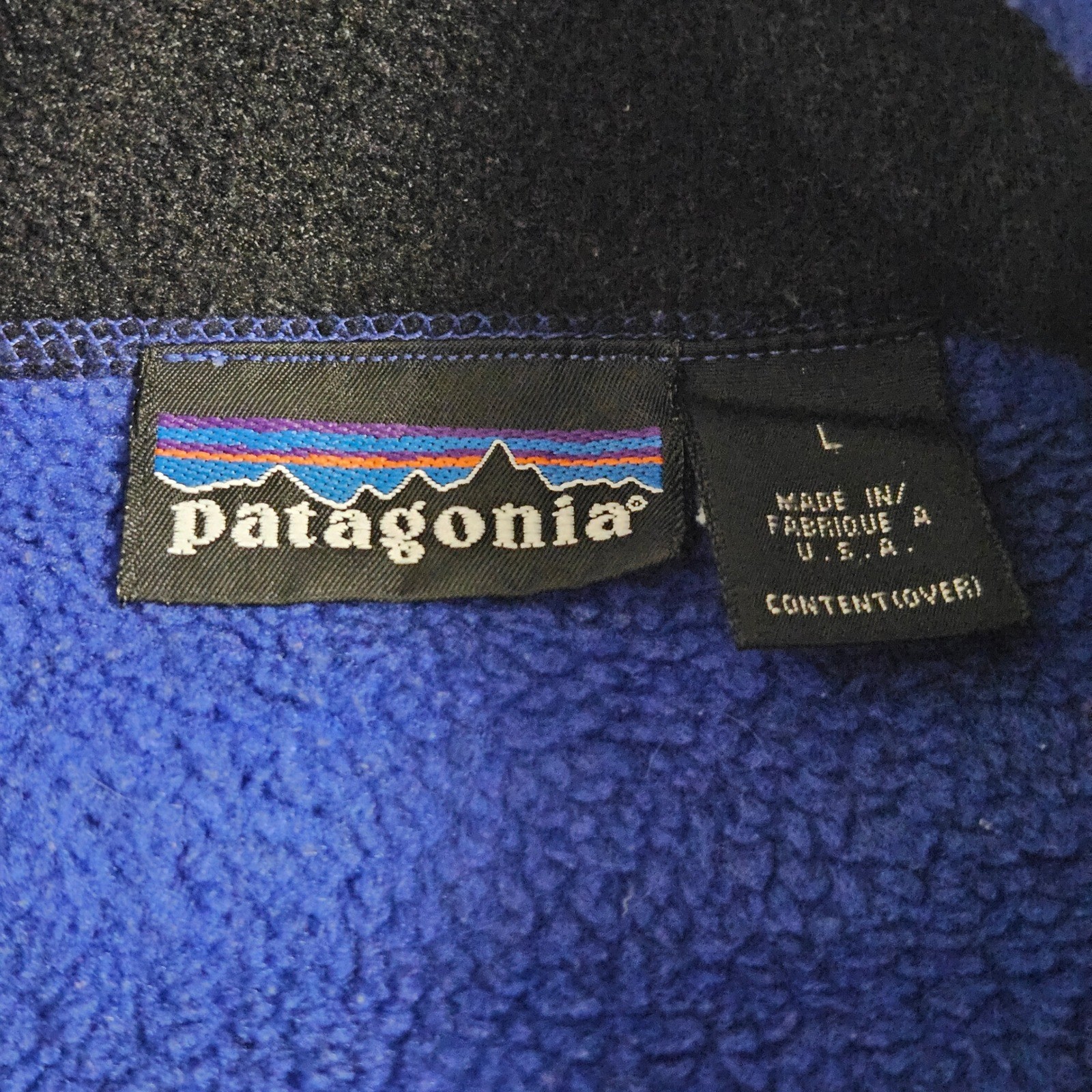 VTG Patagonia Blue Fleece Vest Purple Trim USA Made Outdoor Gorpcore Unisex L thumbnail 4