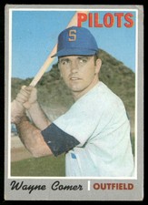 1970 Topps Wayne Comer (Ink On Back) Seattle Pilots #323