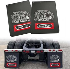 Black Mud Flaps for Semi Trucks Tractor Trailer Great-Truck Pattern,Heavy Dut...
