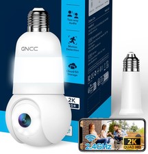 2K Light Bulb Security Camera, 2.4GHz Only, 355  Wireless Outdoor Camera, Ful...