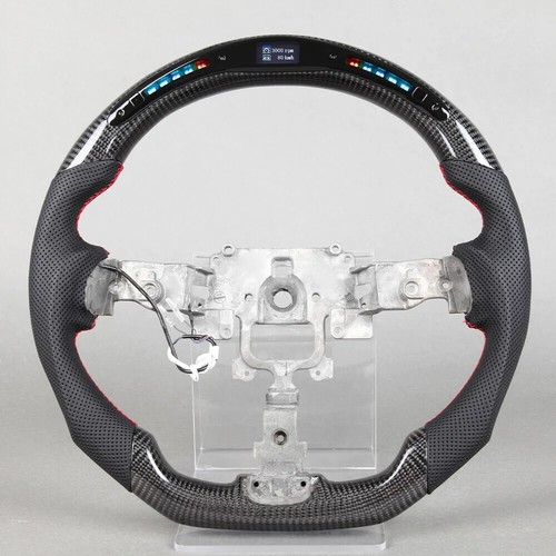 Quality Real Carbon Fiber LED Flat Sport Steering Wheel For 2004-2010 Mazda RX-8 - Picture 11 of 13
