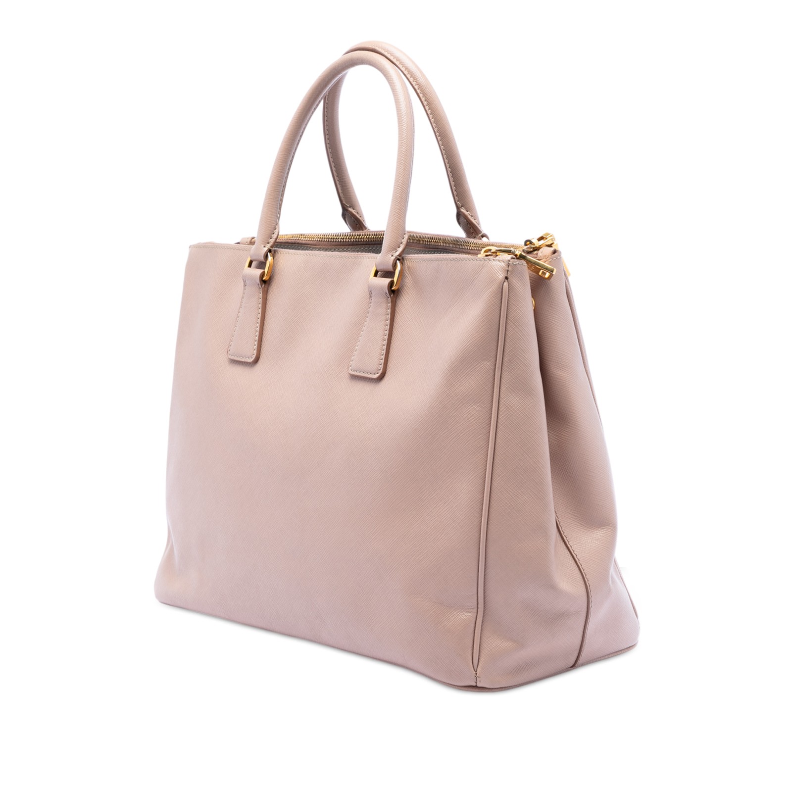 Authenticated Prada Large Saffiano Lux Galleria Double Zip Nude Leather Satchel thumbnail 2