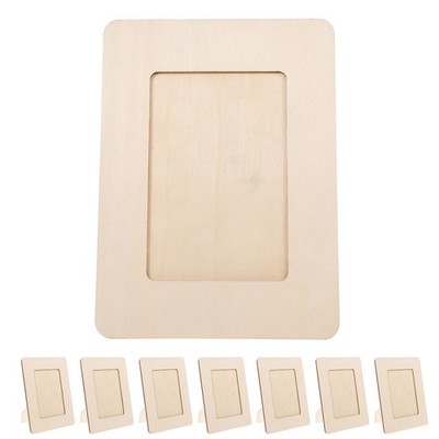 Beige Wood Mini Picture Frames Set 10Pcs DIY Craft Kit for Kids Artwork Display