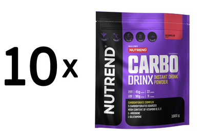10 x Nutrend Carbodrinx, Watermelon - 1000g (9,00 EUR/kg)