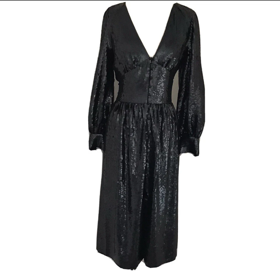 Joie KYRIA 鱼子酱黑色亮片长袖迷笛连衣裙 - $598 全新带标签 XS 0 — 第 2/4 张图片