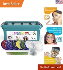 Face Paint Mini Starter Kit - 14 Pieces, 6 Vibrant Colors for Sensitive Skin