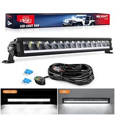 19.5 Inch Single Row Slim LED Light 19.5Inch DRL Light Wiring Kit White DRL