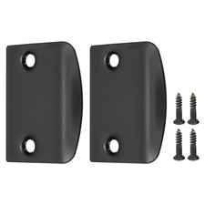 2Pcs Door Edge Hole Filler Plate 2-1/4 Inch  x 1-7/16 Inch Deadbolt Covers Black