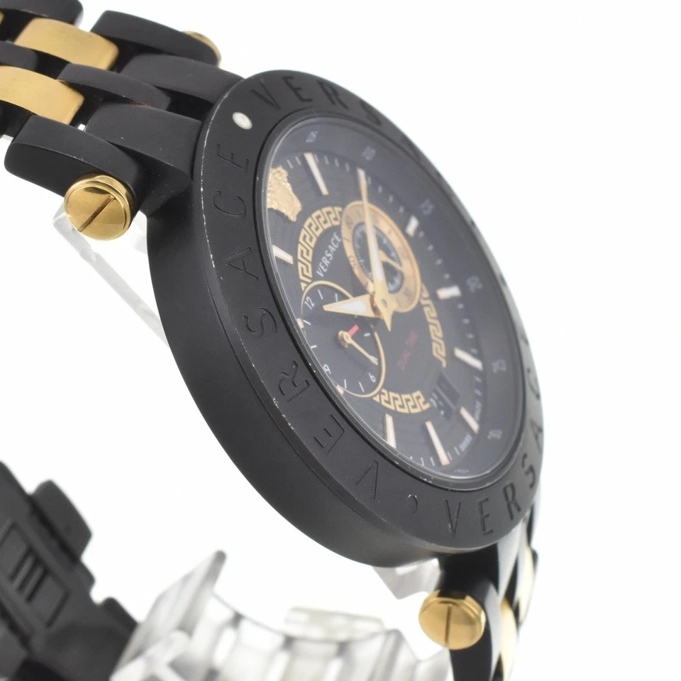com papel VERSACE V race relógio masculino de quartzo tempo duplo VEBV00619 K#142818 - Imagem 4 de 4
