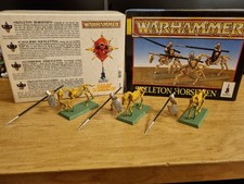 Warhammer OOP GW Oldhammer 3 x Skeleton Horsemen Cavalry Plastic in box armoured