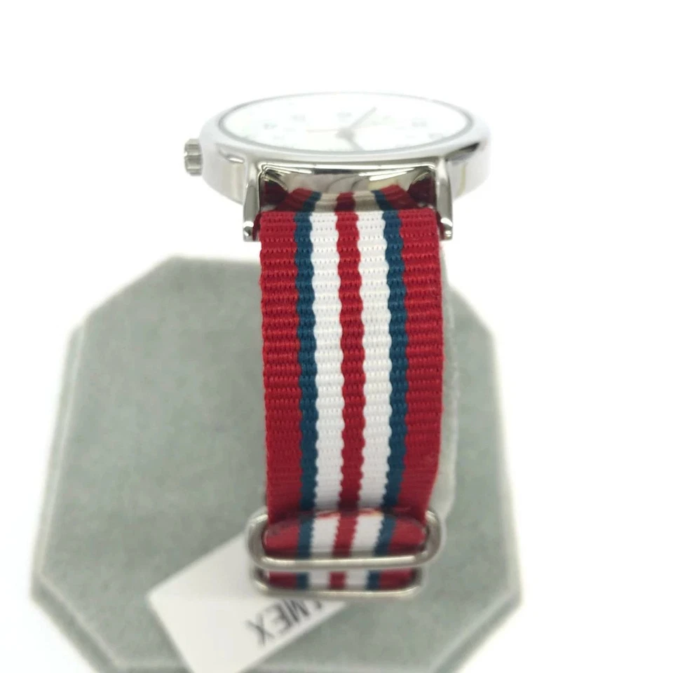 Timex Weekender Central Park T2N746 Reloj de Cuarzo Plata Rojo Nylon Mujer Ra... - Imagen 2 de 4