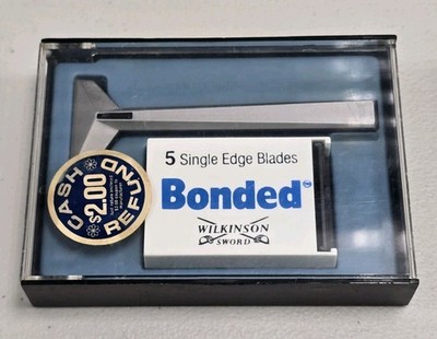 Vintage 1970's Wilkinson Sword Bonded Shaving Razor & Blades In Original Box