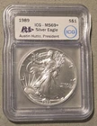 1989 ICG MS69+ Silver American Eagle 1 Oz. $1 Dollar Coin Austin Hutto Signed