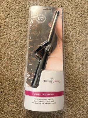 studio35beauty Curling Iron 1/2 in Chrome Barrel, Safety Stand, Swivel Cord