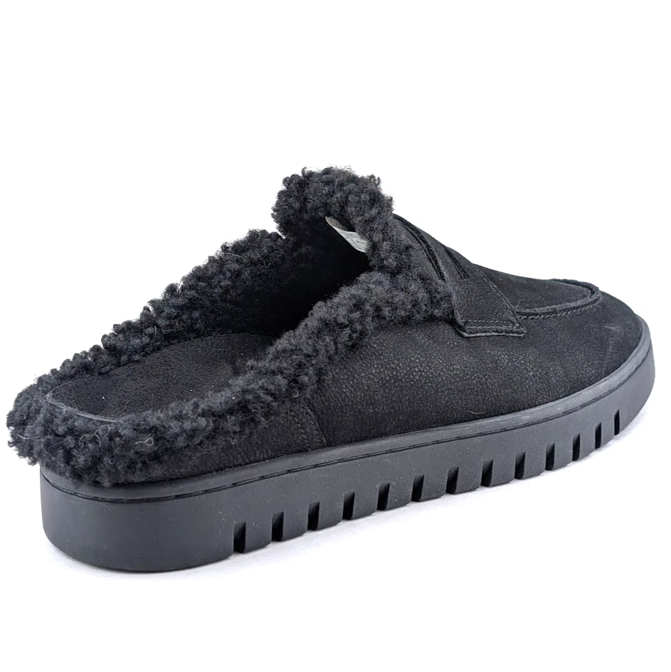 Mocasines y sin cordones Vionic para mujer talla 9 Uptown Mule cuero de cerdo negro/vellón Foto 3 de 4