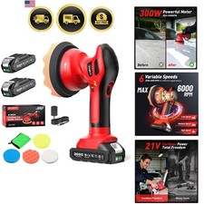 Cordless Car Buffer Polisher Kit 6 Inch Waxer Dual Speed Batteries Car Detailing Cordless Car Buffer Polisher Kit 6 Inch Waxer Dual Speed Batteries Car Detailing