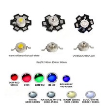 50X 3W High Power SMD COB Chip LED  Lights Beads White Red Blue With PCB