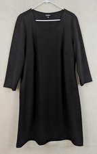 ORIGINAL Nicole Miller sz XXL Shift Dress knit stretchy ls black 0647