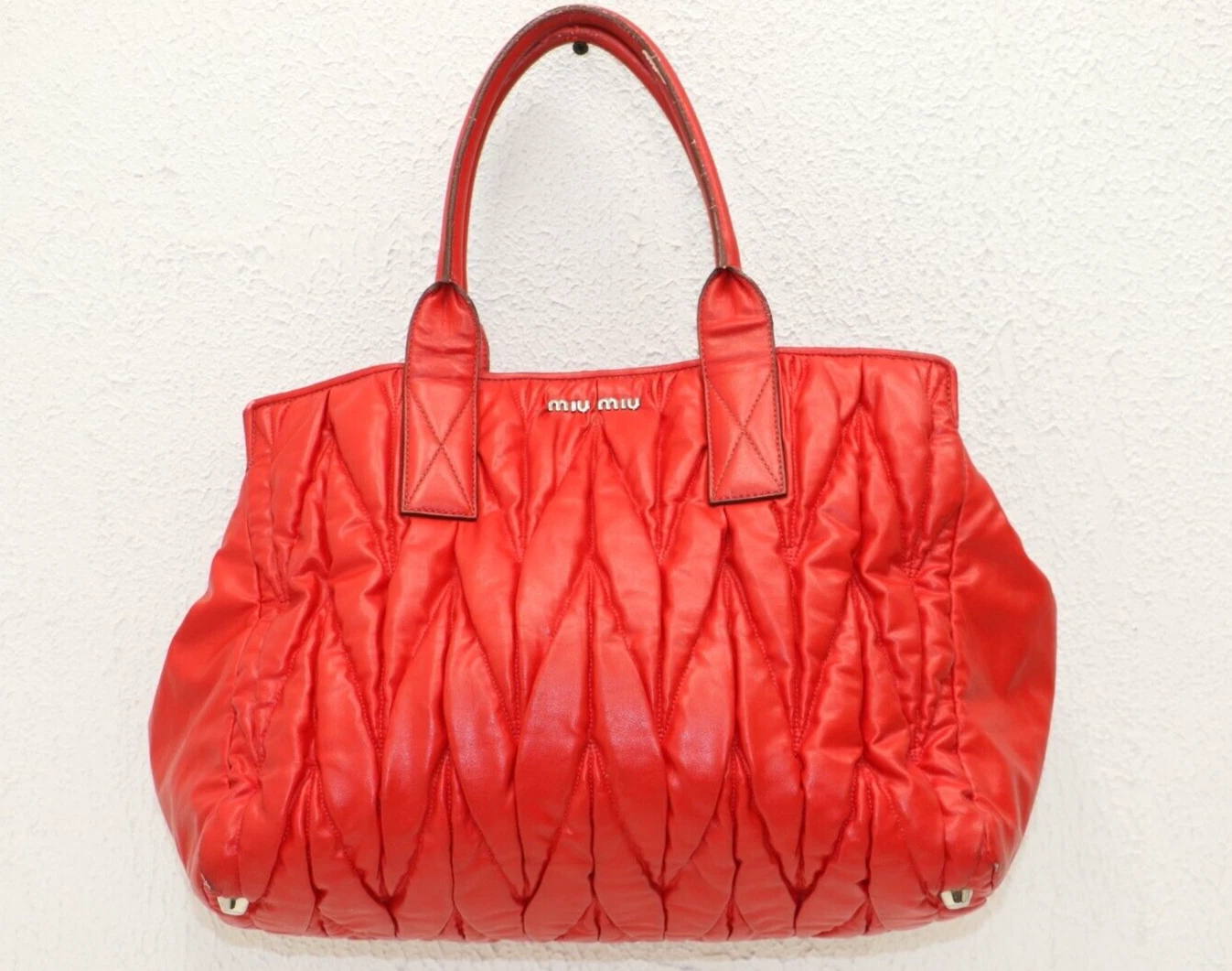 Borsa a mano Miu Miu Wander in pelle Rossa