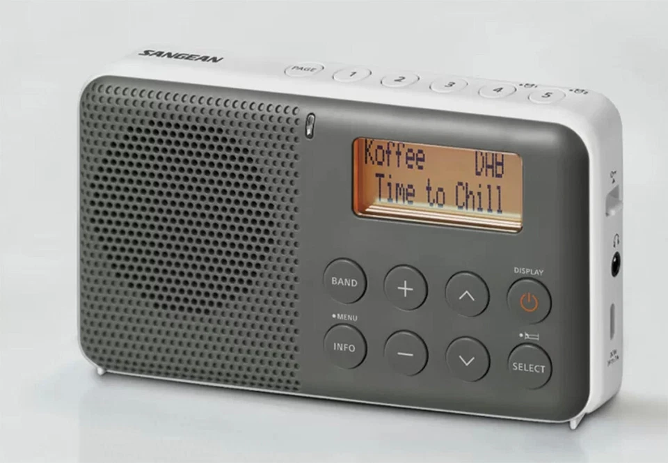 Sangean DAB+/FM Re-Chargeable Digital Pocket Radio+30 Pre-sets Grey/White-DPR64 - Image 2 of 4