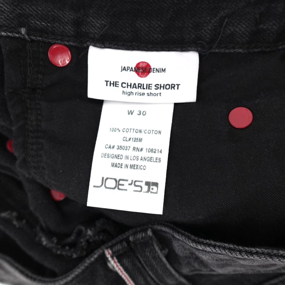 Женские джинсы шорты Joe's 30 черные с высокой талией Charlie короткий срез джинсовая ткань - Изображение 4 из 4