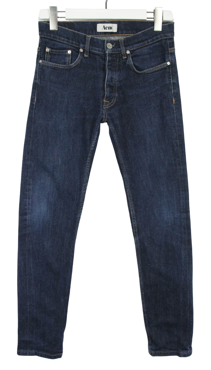 ACNE Roc Soft Raw Jeans Women's W30/~L29 Slim Fit Blue Denim