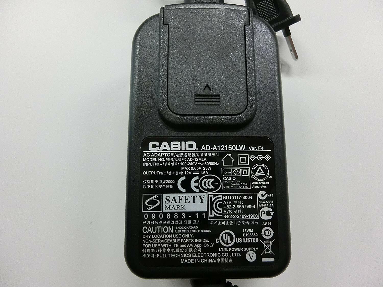 Alimentatore AC/DC 12V Per Tastiera Casio Privia – Modello AD-A12150LW, Compatibile Aperit