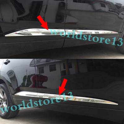 Chrome Body Door Side Molding Cover Trim Garnish for Jeep Cherokee 2014-2019