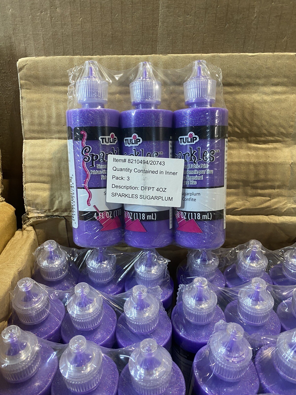 36 X Tulip Dimensional Fabric Paint Sugarplum/ 118ml Wholesale - Job Lot
