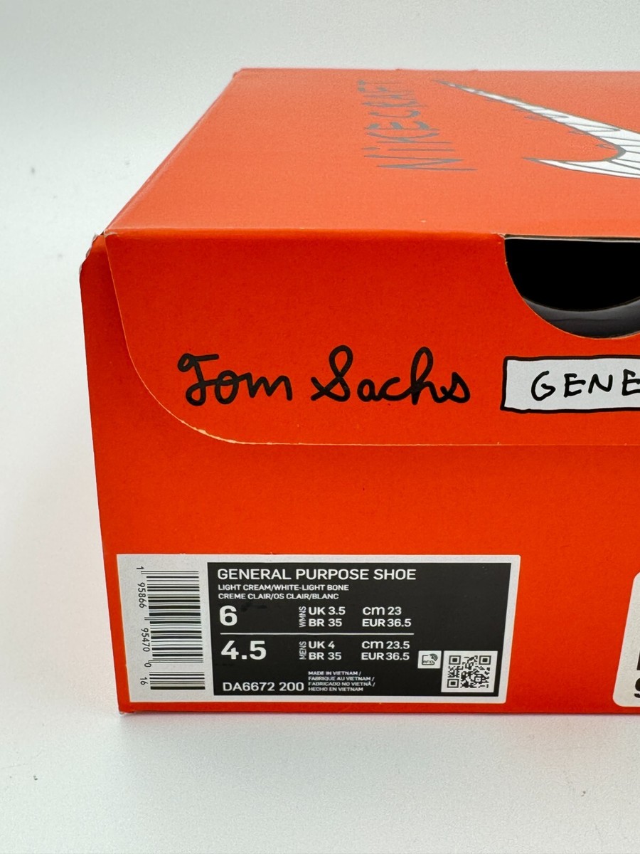 Size 6 W / 4.5 M - Tom Sachs x Nike General Purpose Shoe OG White