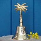 Brass Oasis Palm Hand Bell Golden Classic Hamptons Home Decor