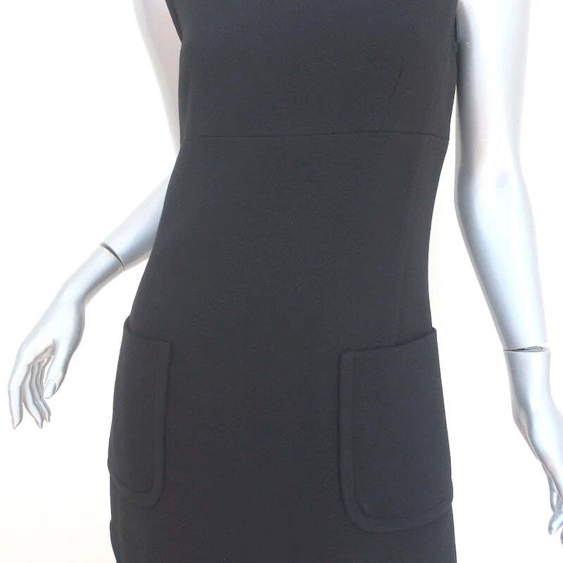 Mini Vestido Marc Jacobs Negro Lana Crepé Talla 6 Funda Sin Mangas Foto 3 de 4