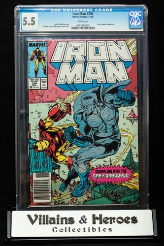 Iron Man #236 ~ CGC 5.5 ~ Newsstand edition ~ Gargoyle ap ~ Marvel Comics (1988)