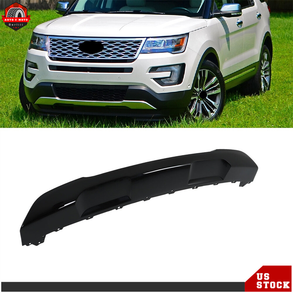 Explorer Ridge Plate For Ford Explorer 16 17 Glossy Black Front Bumper Valance Lower Skid ...