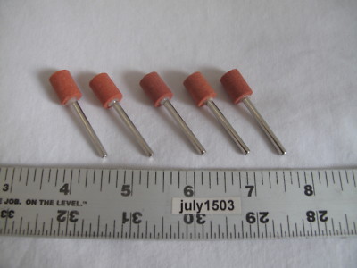 (5) NEW Aluminum Oxide Stone Bit for Dremel Depressed Wheel 3/8'' (AC)
