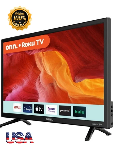 Onn 24" Class HD (720P) Roku Smart LED TV Wireless Streaming 3 HDMI 1 USB NEW 