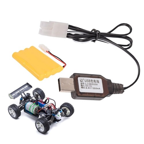 USB Charging Cable For 8.4V Remote Car Batteries L6.2 2P Plugs 250mA Output - Zdjęcie 3 z 8