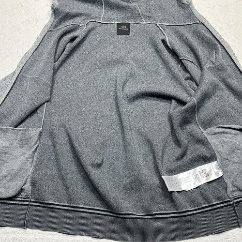 A/X Armani Exchange Hoodie Women's Small Full Zip Gray and Navy Blue Sweatshirt - Picture 16 of 22