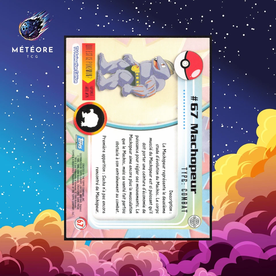 Carte Pokemon Machopeur 67 Foil Série 1 TOPPS Français - Photo 2/2