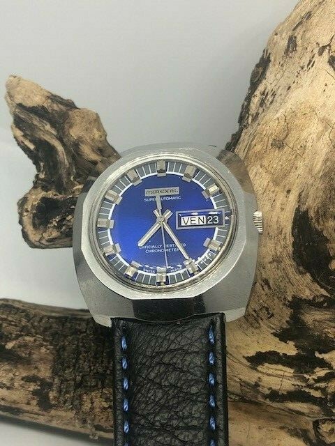 MIREXAL WATCH OFFICIALLY CERTIFIED CHRONOMETER BRIGHT BLUE DIAL