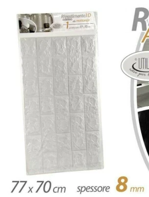 PANNELLO 8 MM ADESIVO 77*70cm PIETRA 3d SPESSORE PARETE Mattoni Piastrella Muro