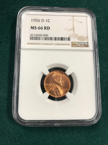 1956 D Lincoln Cent NGC MS66 RD