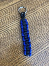 New Paracord Keychain - Black  Blue High Quality 5.25  Stocking Stuffer Gift
