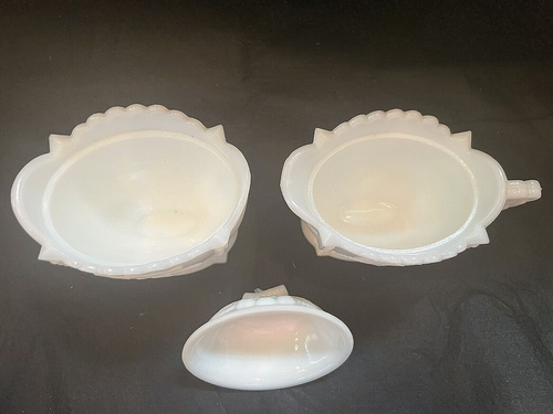 Westmoreland getäfelt Kirsche und Trauben Milchglas Milchkännchen & Zucker Vintage 1960er - Bild 6 von 7