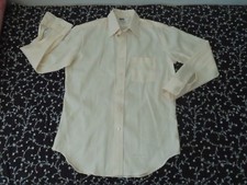 Vintage 60s 70s Montgomery Ward Button Shirt 15 1/2 32/33 Long Sleeve Yellow
